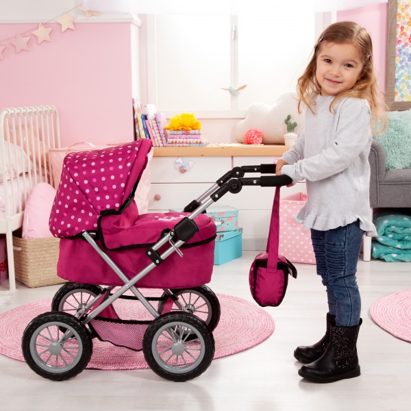Coche Plegable para Muñecas Realistas con Bolso - Imagen 6