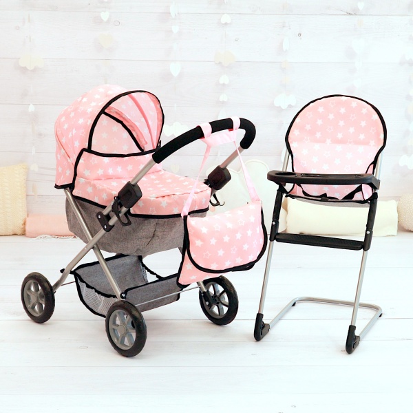 Bayer Cochecito Para Muñeca Plegable, Silla Alta, y Bolsa - Imagen 5