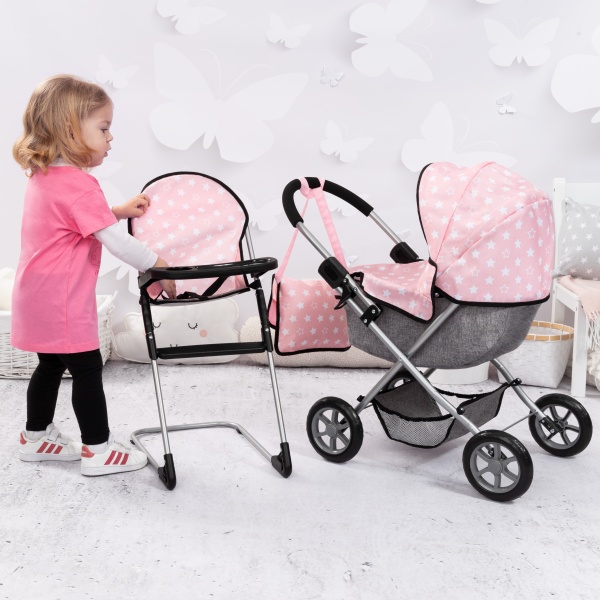Bayer Cochecito Para Muñeca Plegable, Silla Alta, y Bolsa - Imagen 6